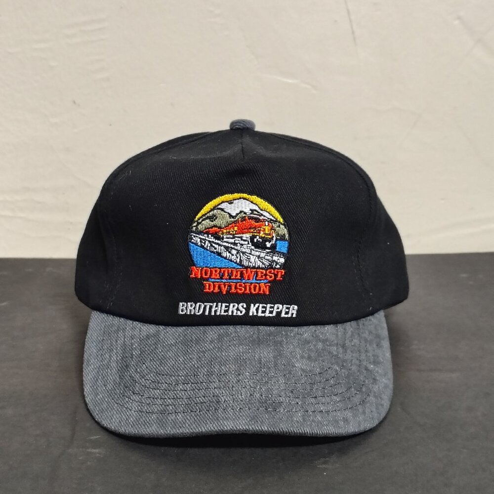 VINTAGE BNSF Burlington Northern Santa Fe Hat Cap Strap Back Brothers‎ Keeper